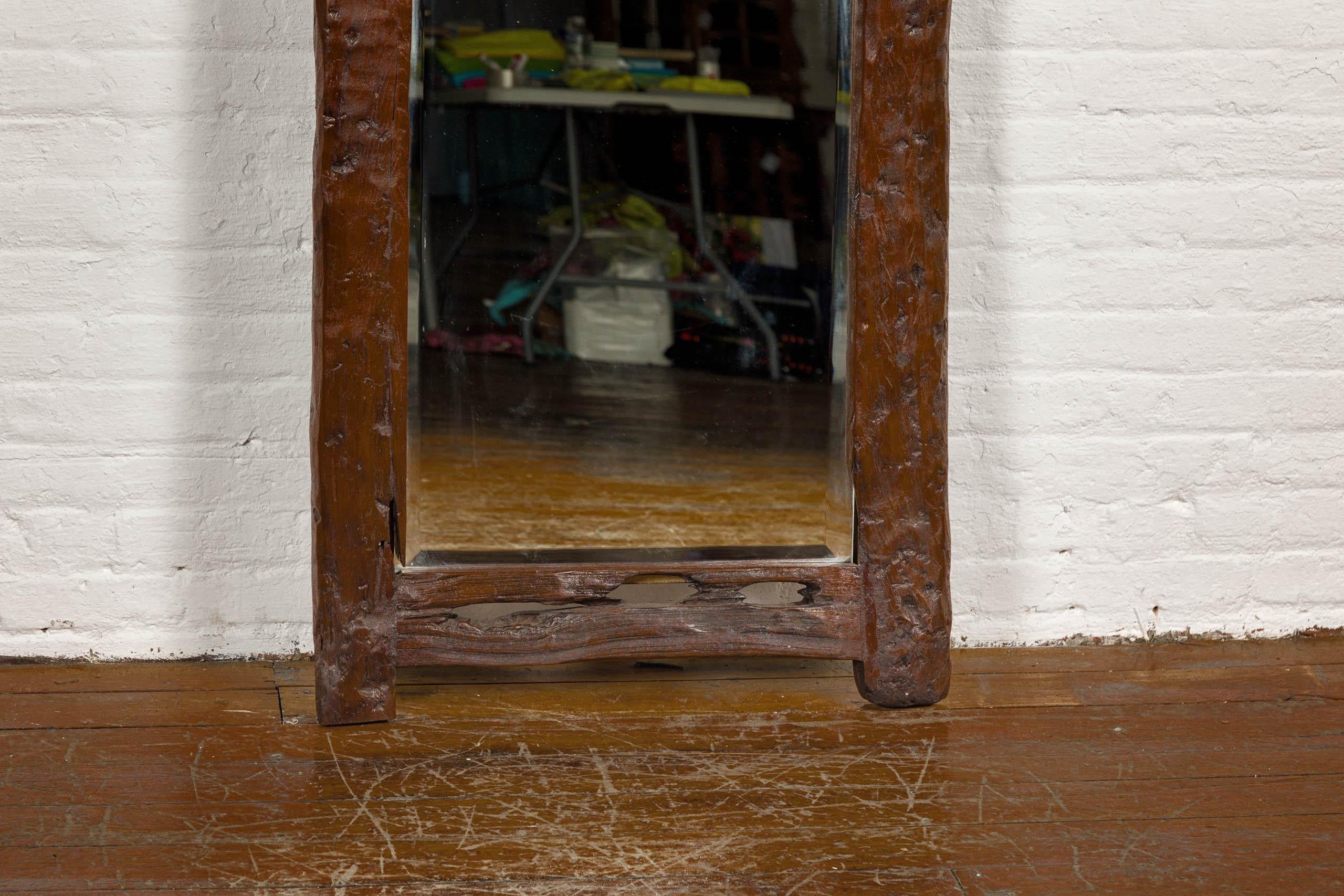 Antique Country Style Driftwood Made into Full Length Mirror, Rustic Character In Good Condition For Sale In Yonkers, NY