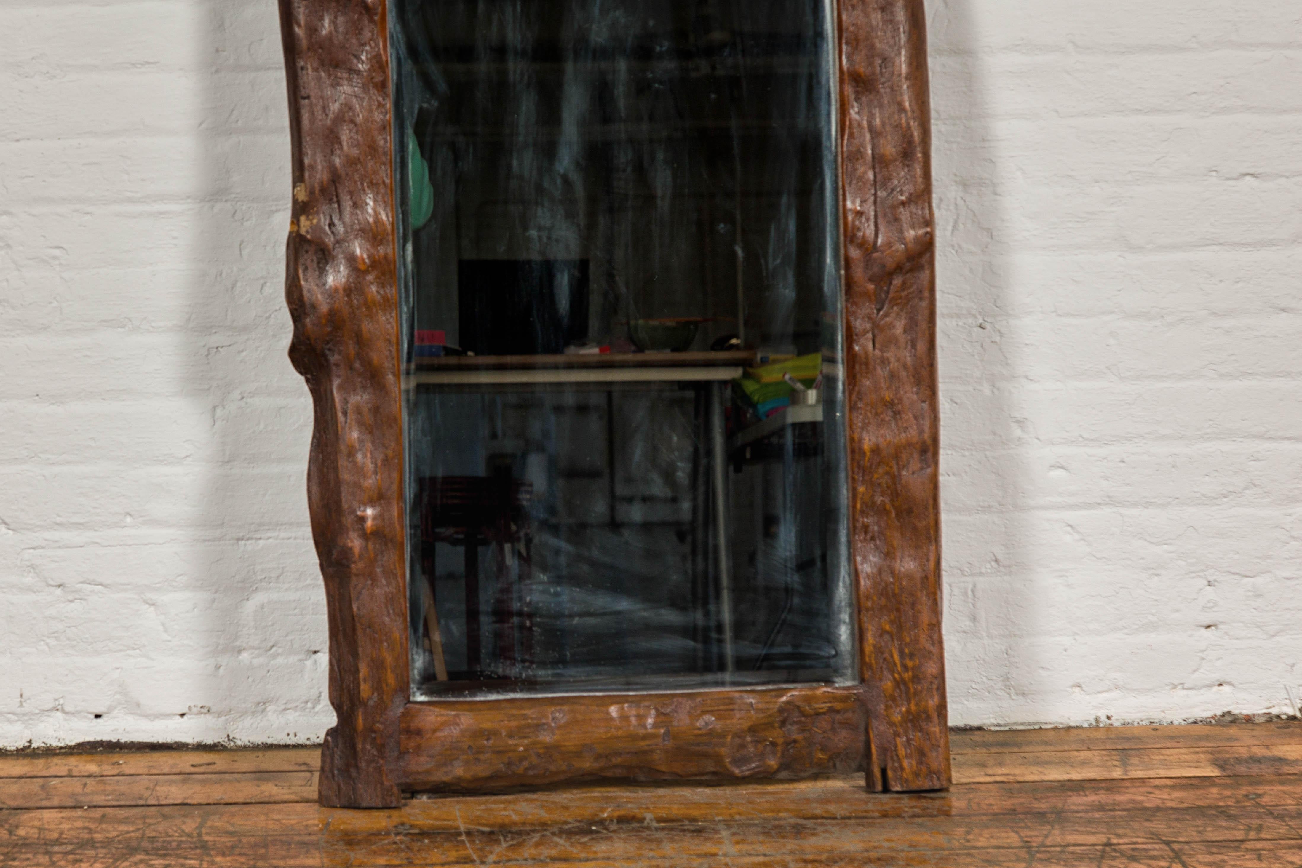 Antique Country Style Driftwood Made into Full Length Mirror, Rustic Character In Good Condition For Sale In Yonkers, NY