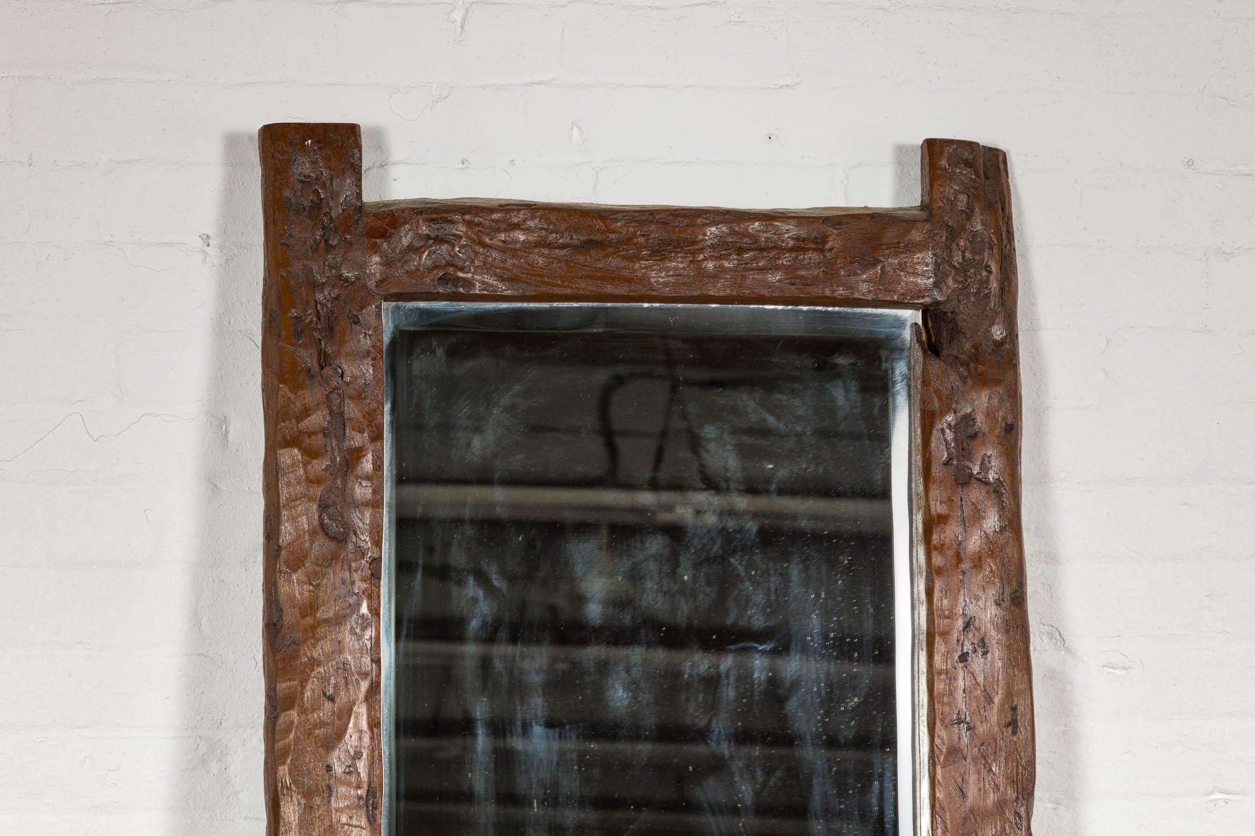 Contemporary Antique Country Style Driftwood Made into Full Length Mirror, Rustic Character For Sale