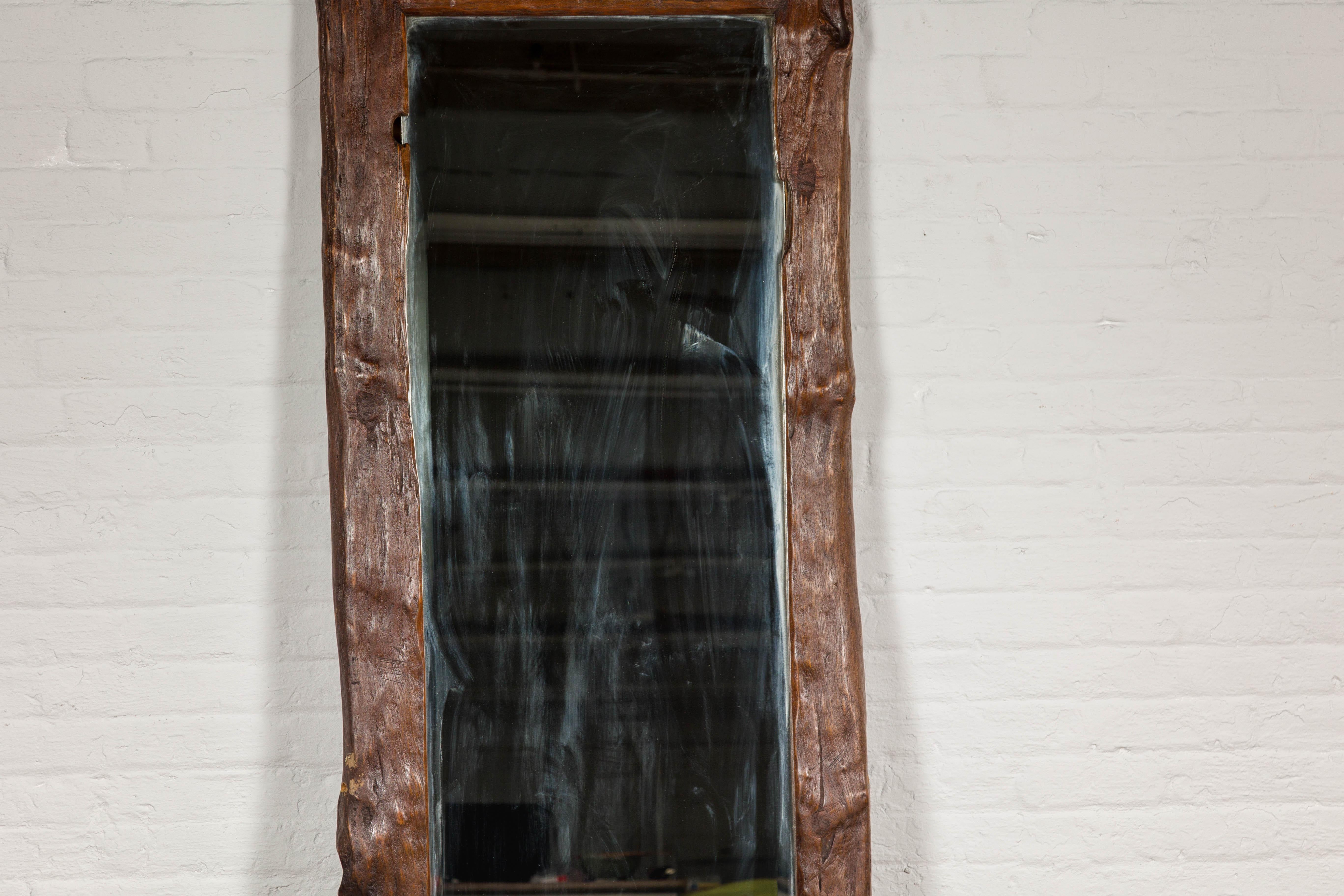 Contemporary Antique Country Style Driftwood Made into Full Length Mirror, Rustic Character For Sale
