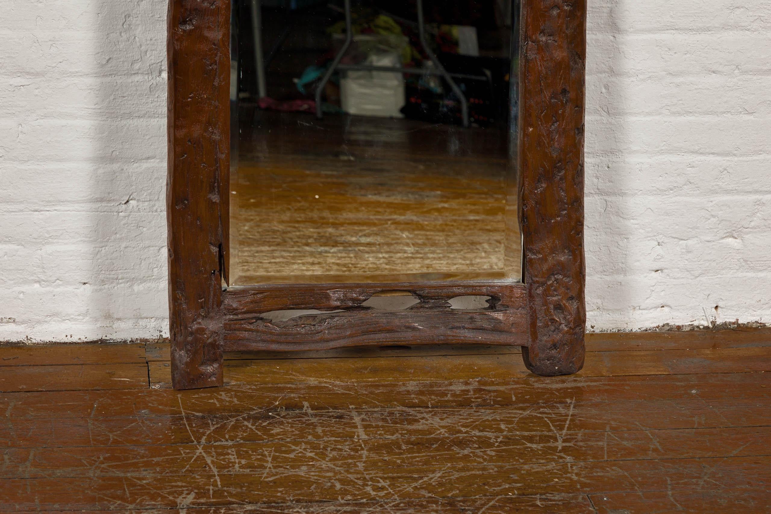 Antique Country Style Driftwood Made into Full Length Mirror, Rustic Character For Sale 2