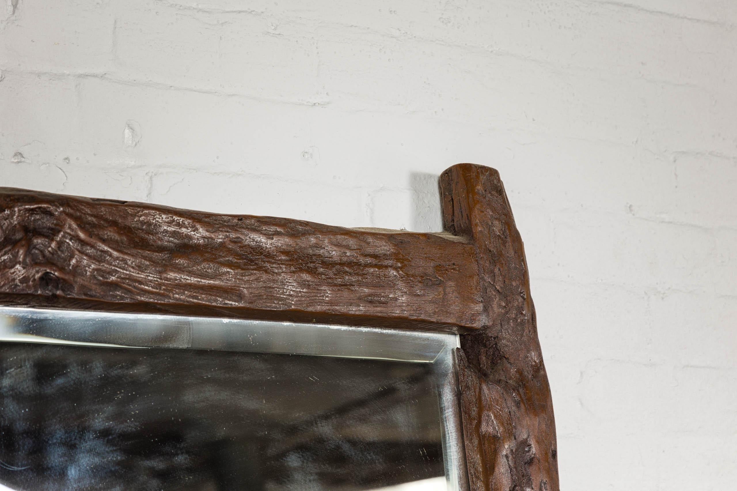 Antique Country Style Driftwood Made into Full Length Mirror, Rustic Character For Sale 4