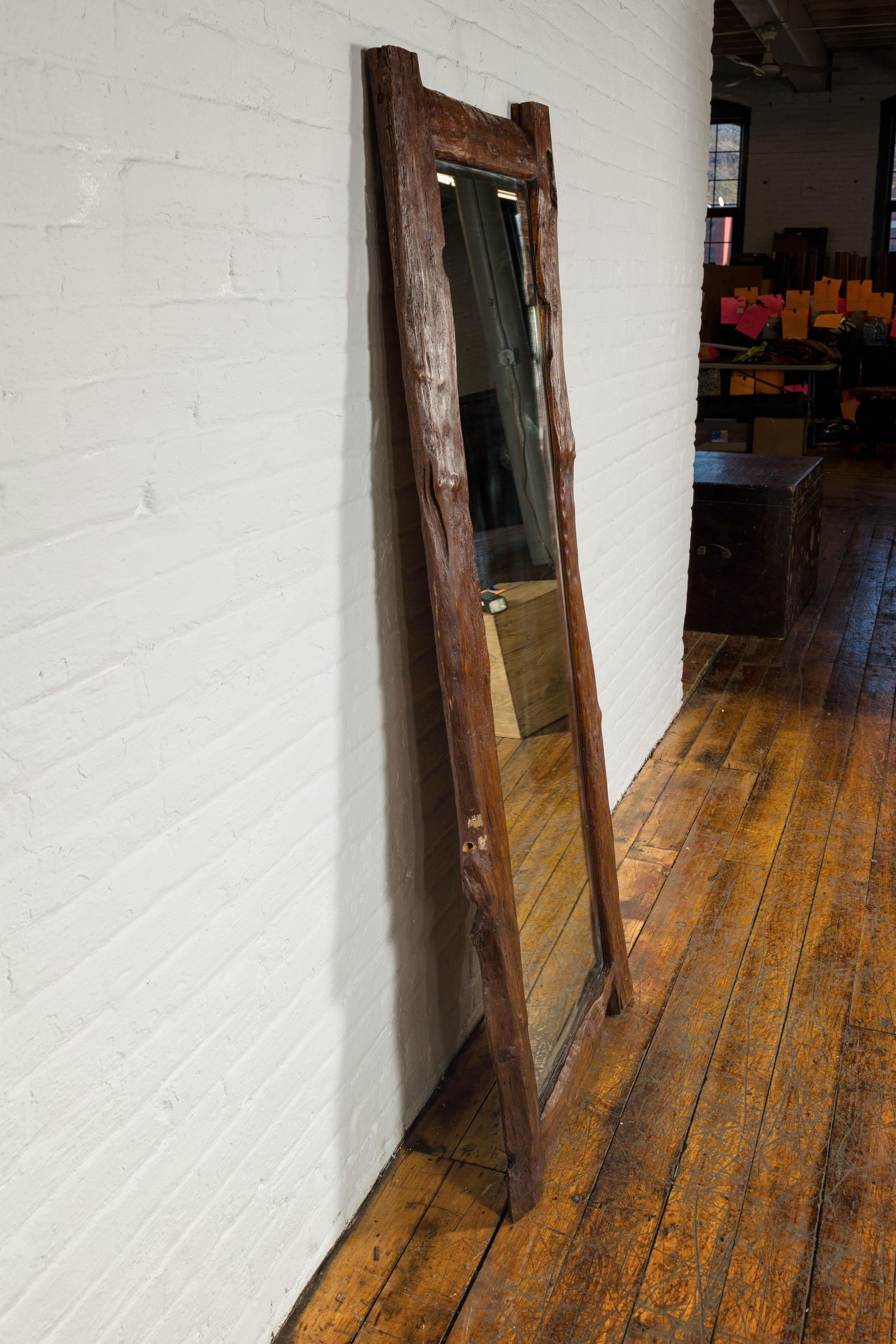 Antique Country Style Driftwood Made into Full Length Mirror, Rustic Character For Sale 4