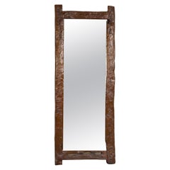 Madera de deriva antigua de estilo rústico convertida en espejo de cuerpo entero, carácter rústico