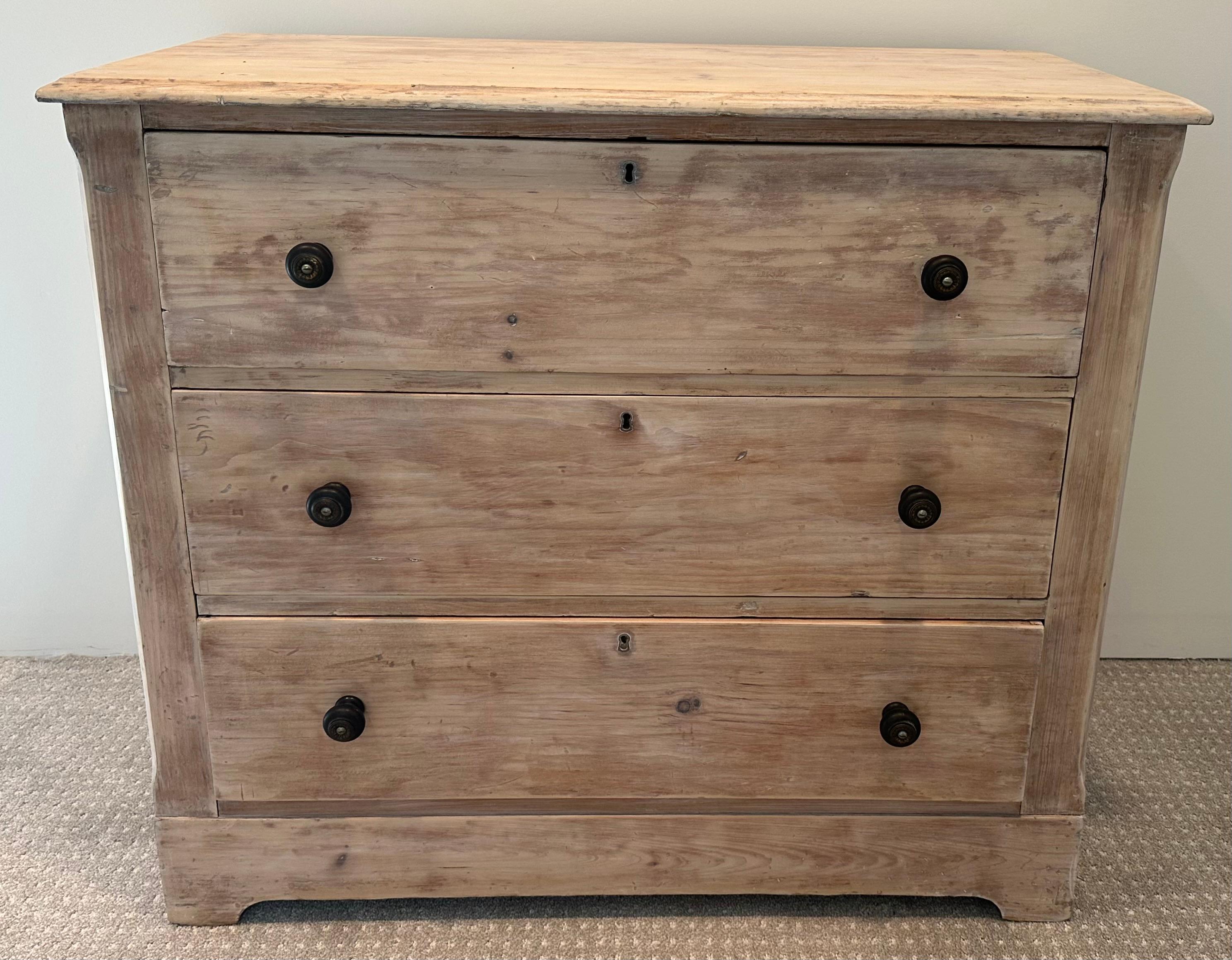 Hand-Crafted Antique Country Style English Commode For Sale