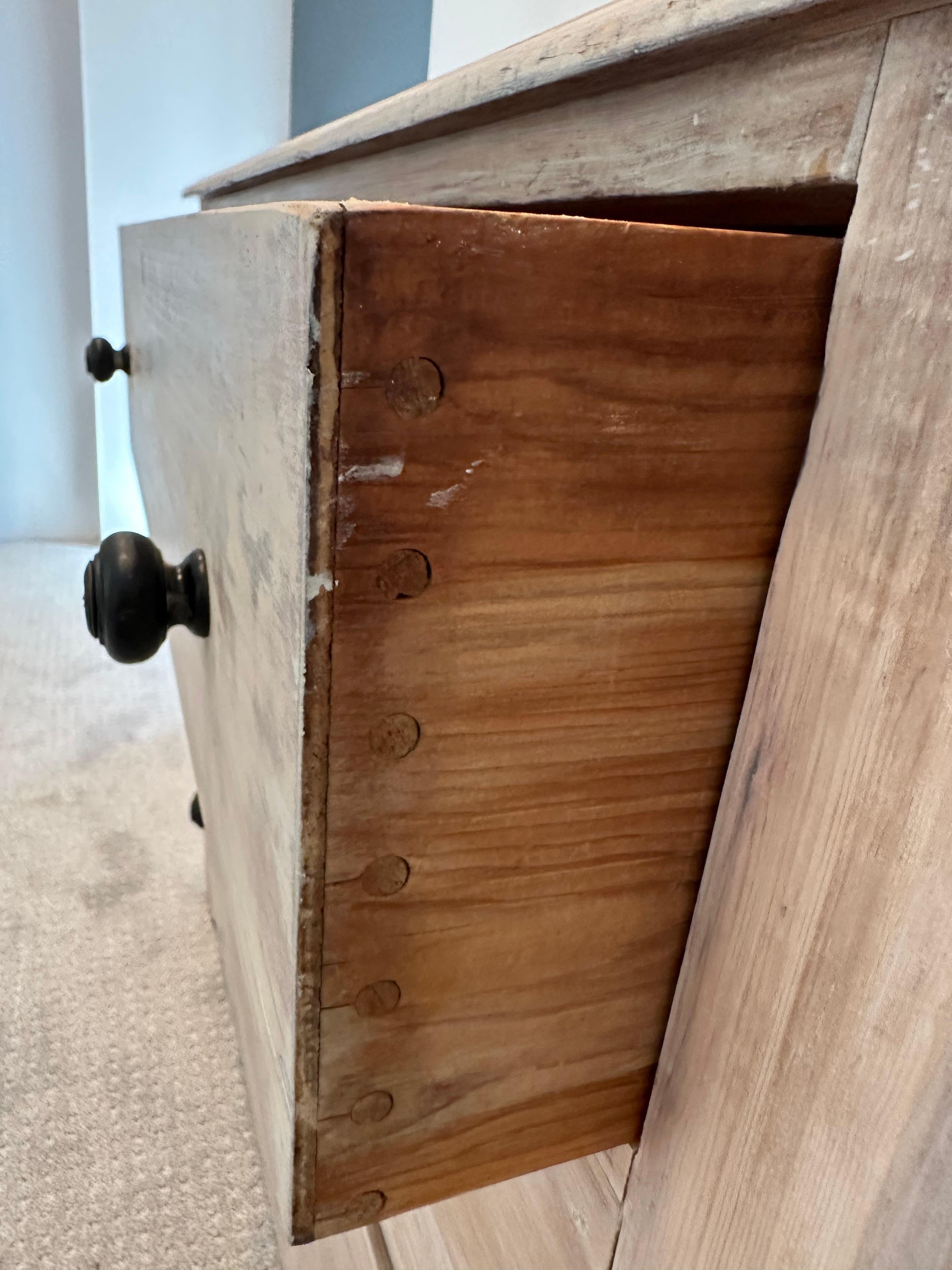 Oak Antique Country Style English Commode For Sale