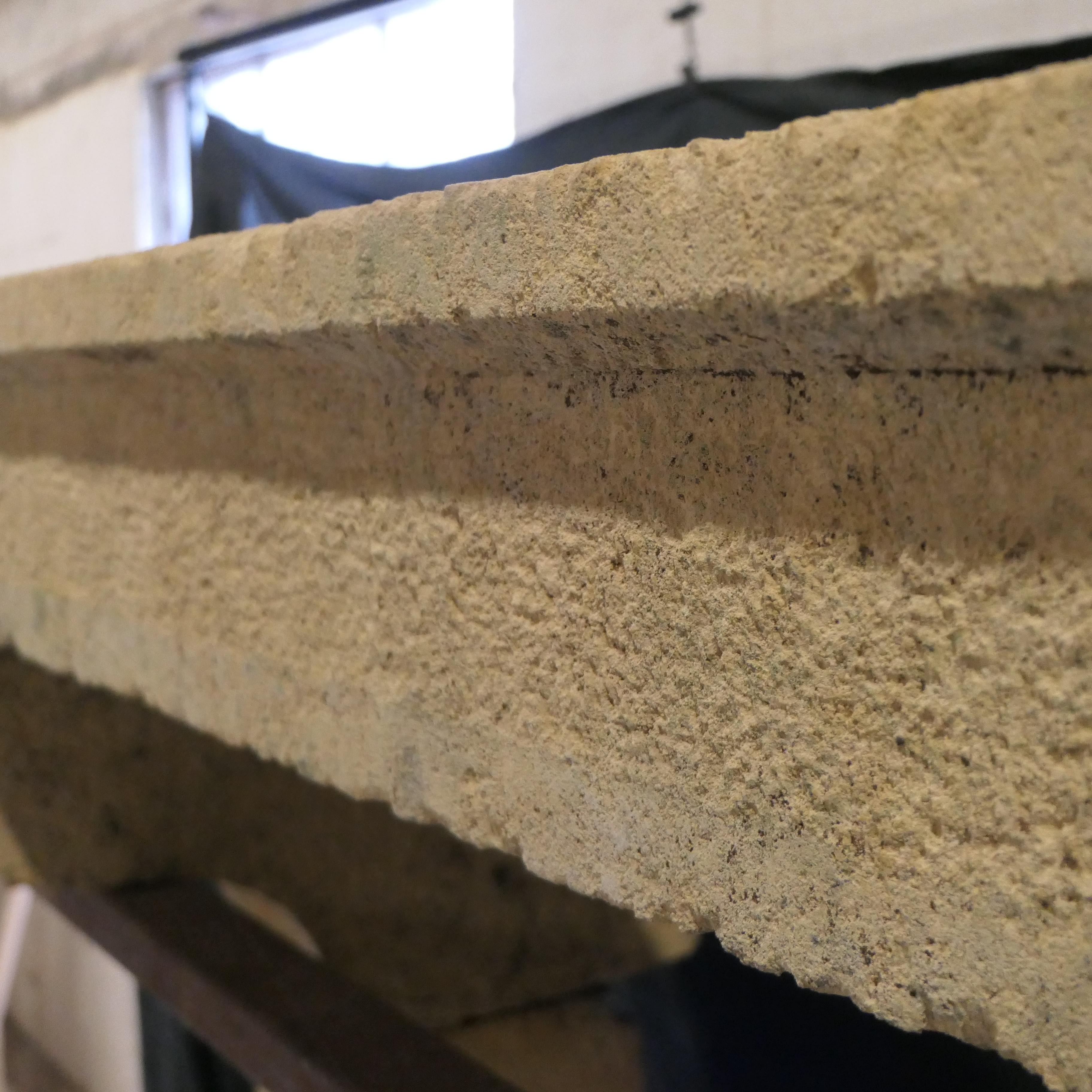 Antique country-style natural stone mantel For Sale 1
