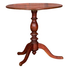 Antique Country Swedish Tea Table with Original Red Washed Finish
