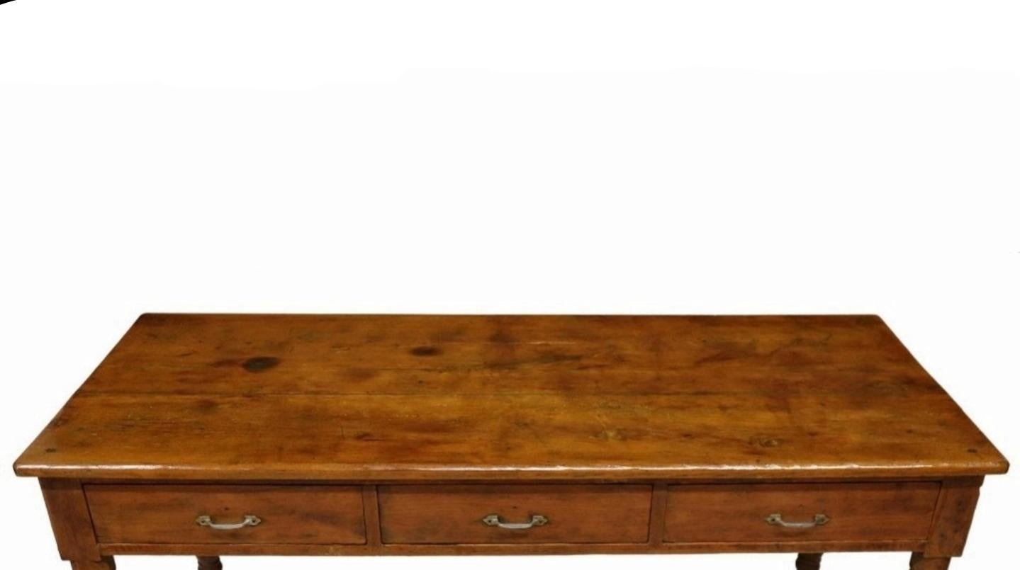 Louis-Philippe Antiquités County French Provincial Farmhouse Table à rallonge en pin en vente