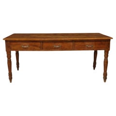 Antique County French Provincial Farmhouse Pine Extension Table