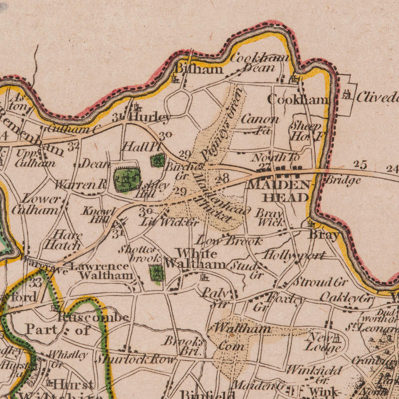 Antique County Map, Berkshire, English, Framed, Cartography, John Cary, C.1790 For Sale 4