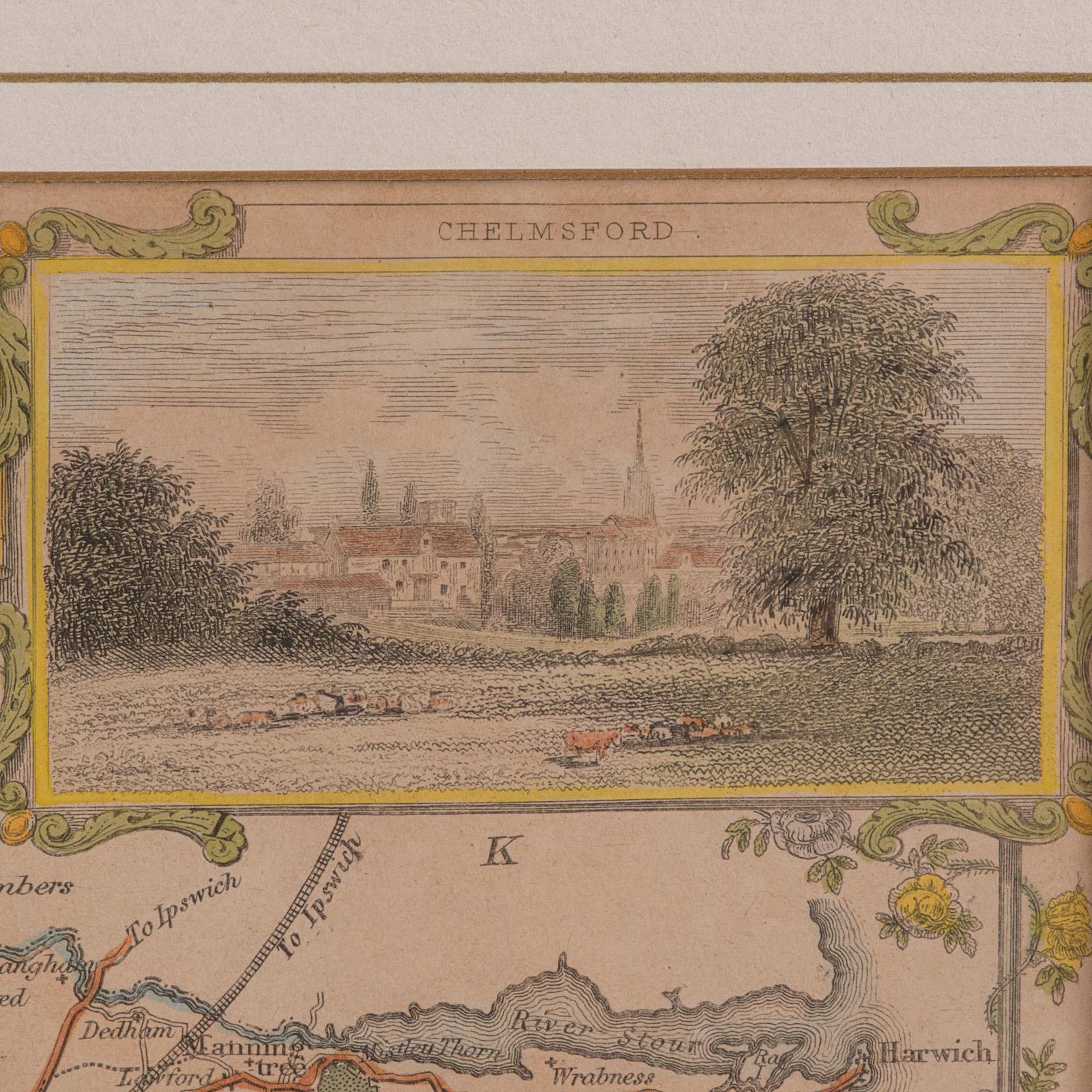 Antique County Map, Essex, English, Framed, Cartographic Interest, Victorian For Sale 5