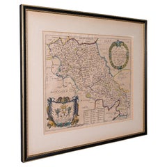 Antique County Map, Northamptonshire, English, Framed Cartography, Richard Blome