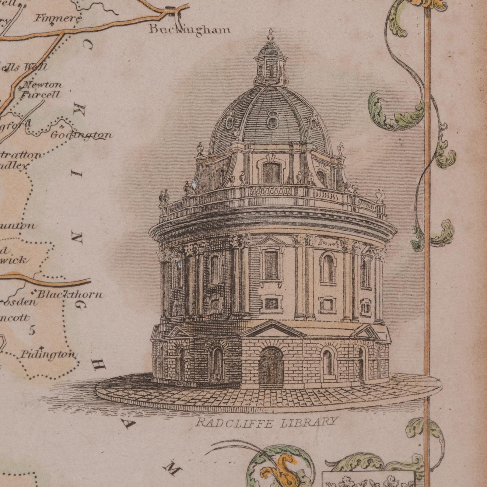Mappa antica della contea, Oxfordshire, inglese, interesse cartografico incorniciato, vittoriano in vendita 3