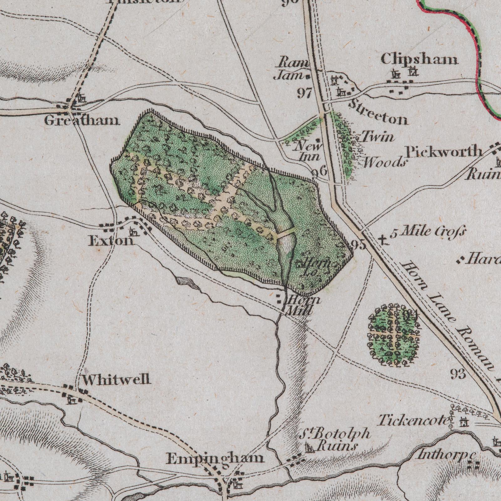 Antike County Karte, Rutlandshire, Gerahmter Atlas Kartographie, John Cary's, Georgianisch im Angebot 1