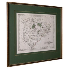 Carte ancienne du County, Rutlandshire, Atlas cartographique encadré, John Cary, Géorgien