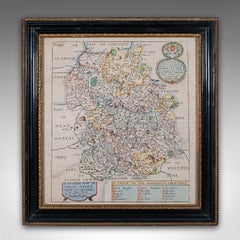 Antique County Map, Shropshire, English, Atlas Engraving, Richard Blome, C.1673
