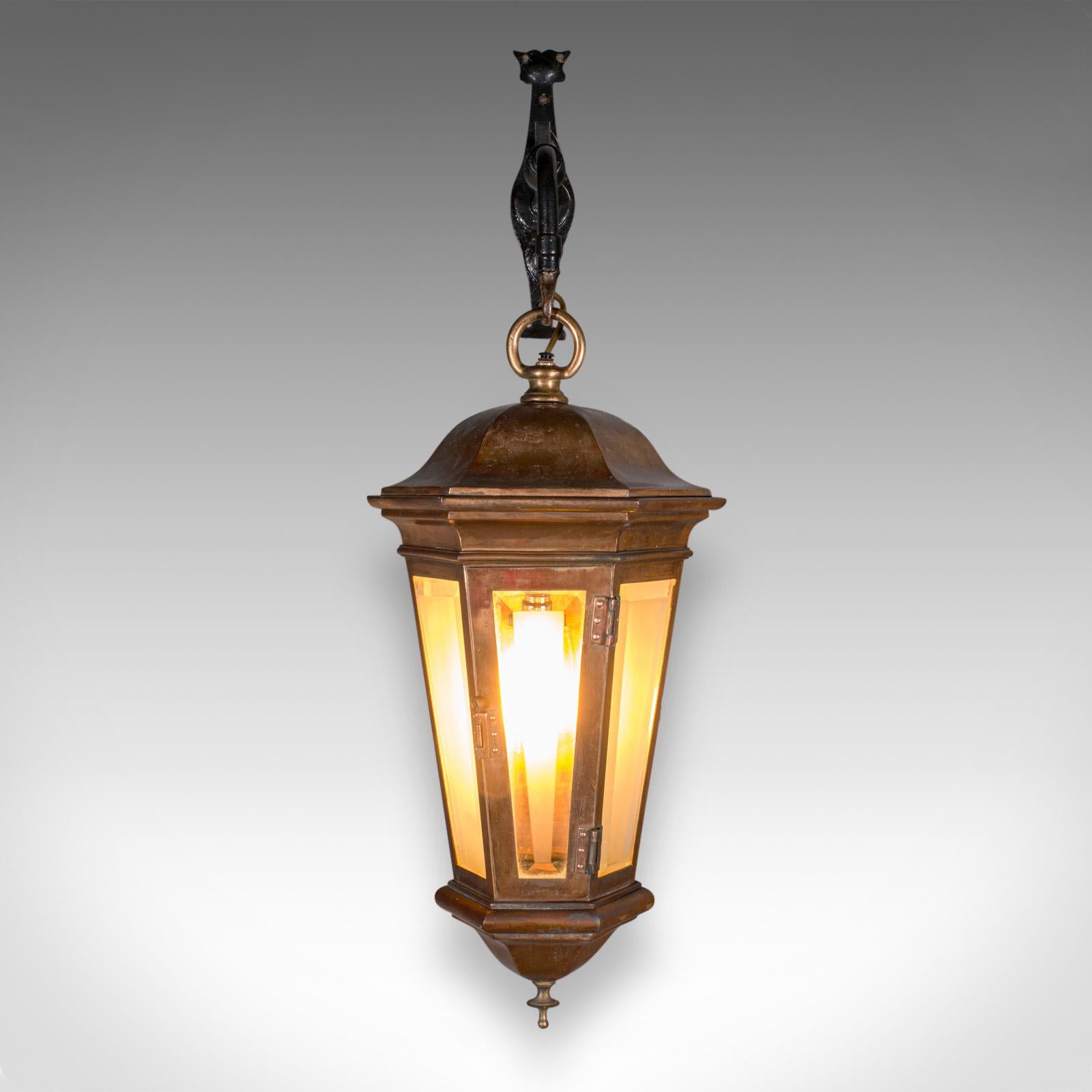Antique Courtyard Light, English, Bronze, Wrought Iron, Carriage Lamp, Victorian (Britisch) im Angebot