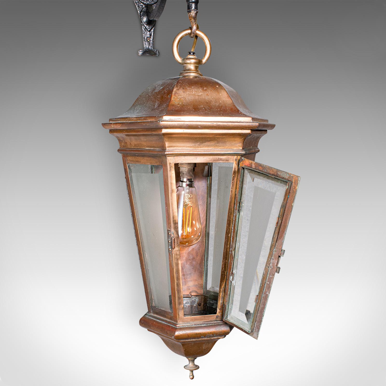 Antique Courtyard Light, English, Bronze, Wrought Iron, Carriage Lamp, Victorian im Angebot 1