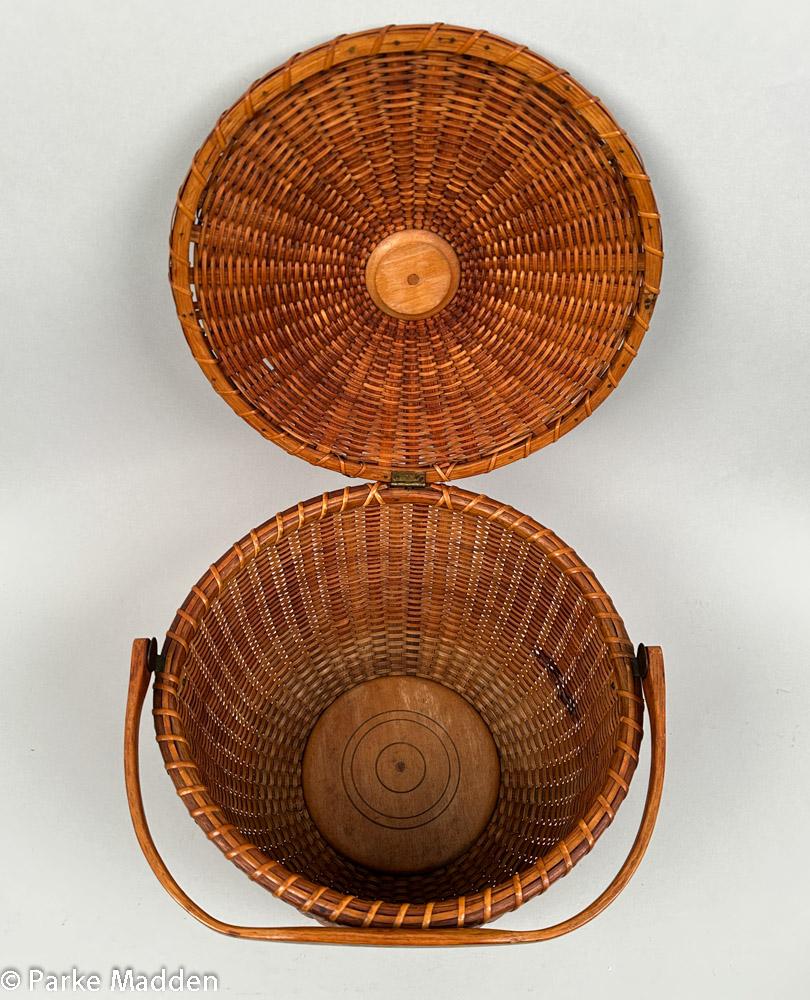 Début du 20ème siècle Panier antique couvert Nantucket Lightship par A.D. Williams en vente
