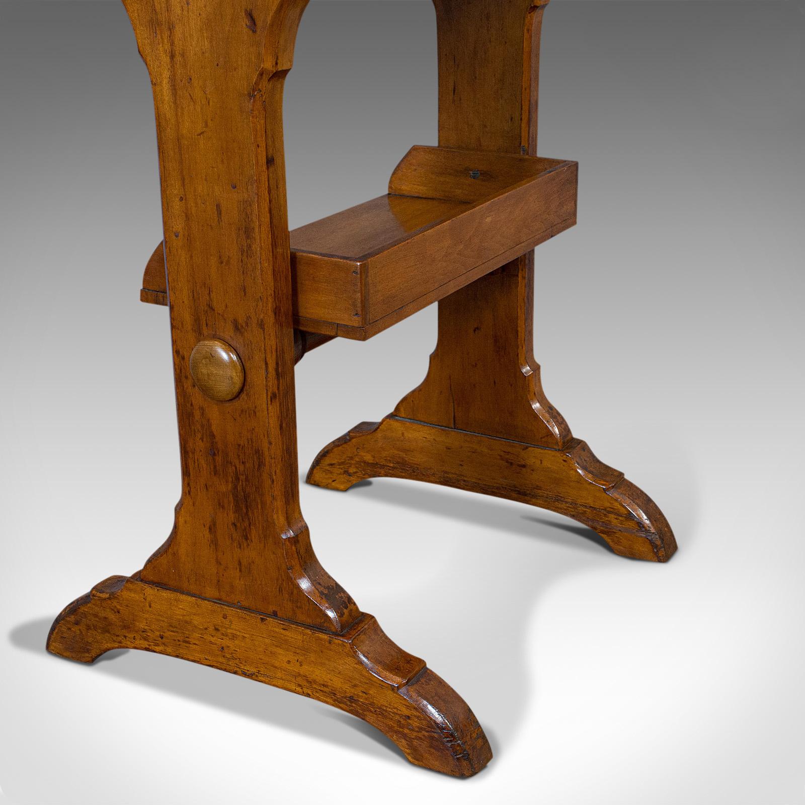 Antique Craft Table, English, Golden Oak, Side, Writing, Victorian, circa 1880 5