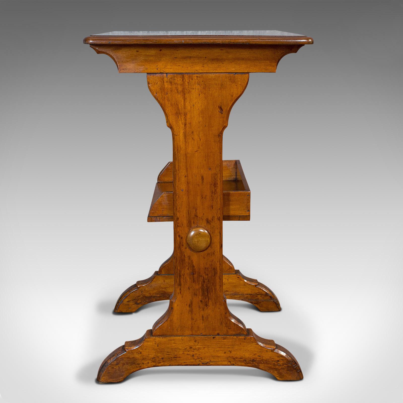 Antique Craft Table, English, Golden Oak, Side, Writing, Victorian, circa 1880 In Good Condition In Hele, Devon, GB