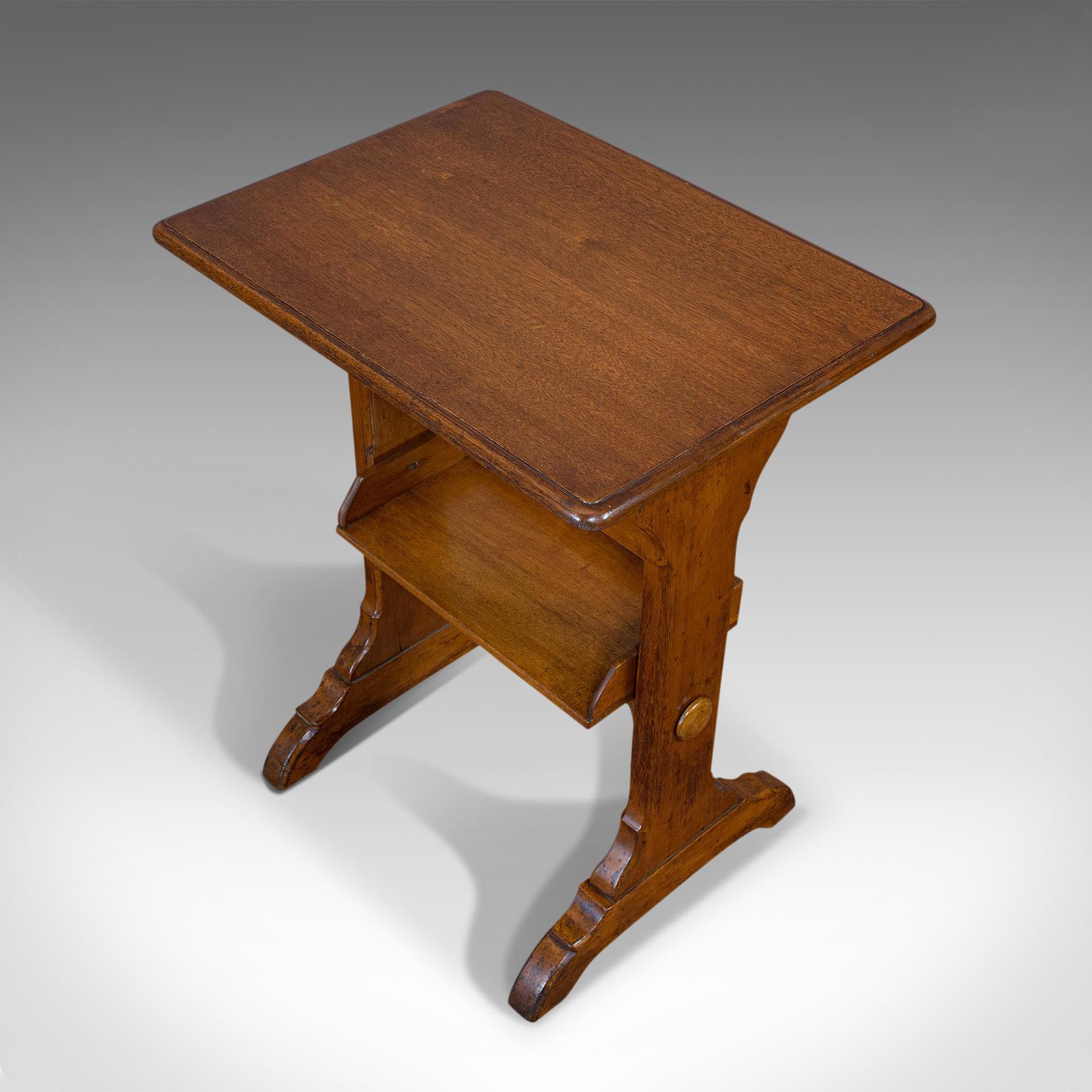 Antique Craft Table, English, Golden Oak, Side, Writing, Victorian, circa 1880 3