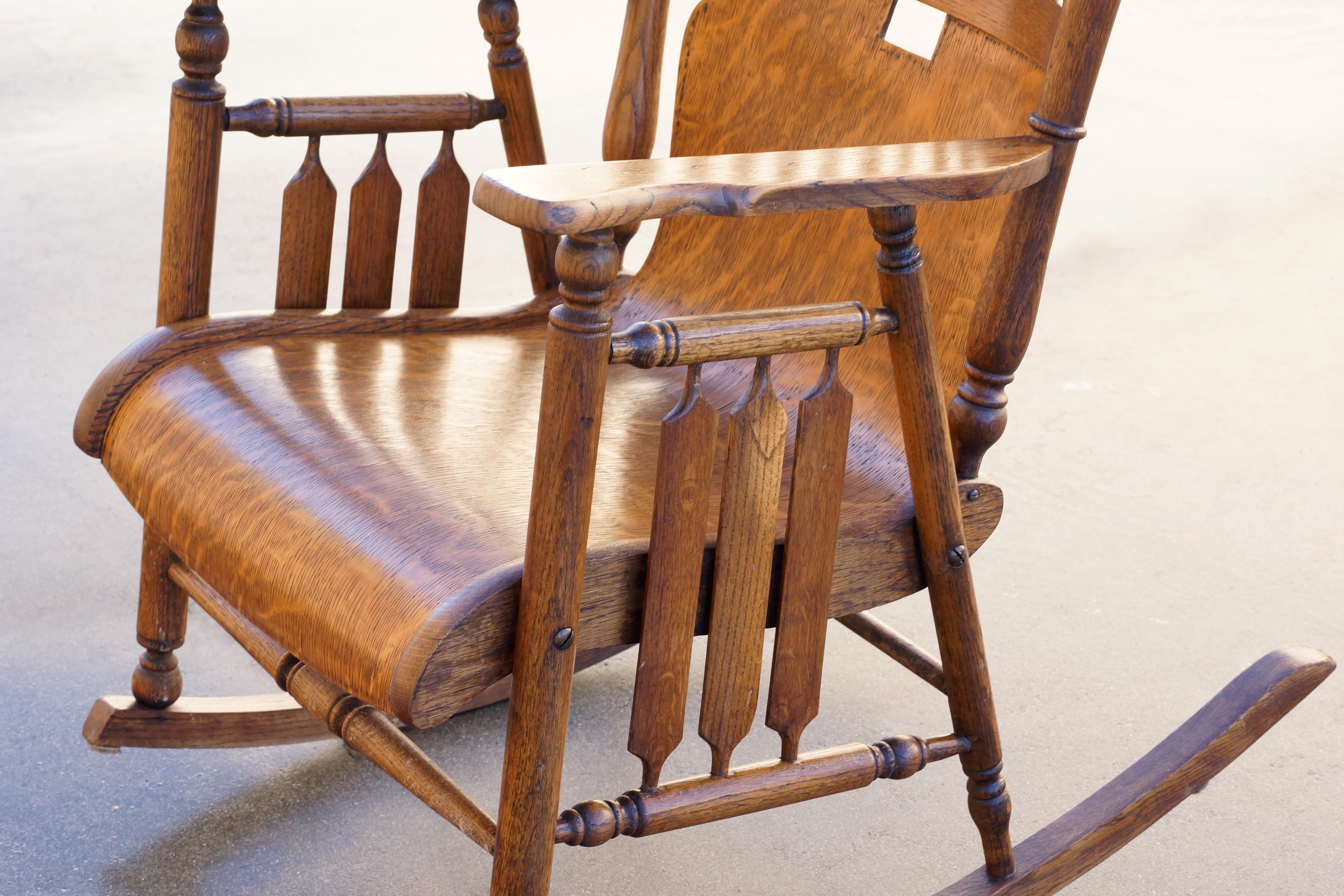 Antique Craftsman Bentwood Rocking Chair In Good Condition In Alhambra, CA