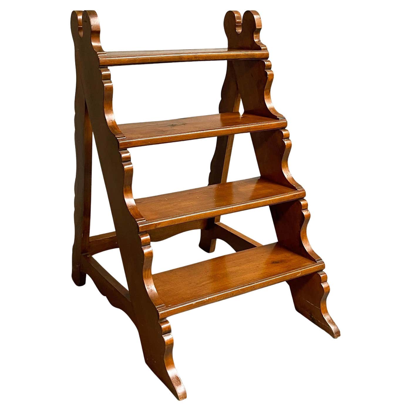 Antique Craftsman Maple Library Step Ladder For Sale at 1stDibs ...