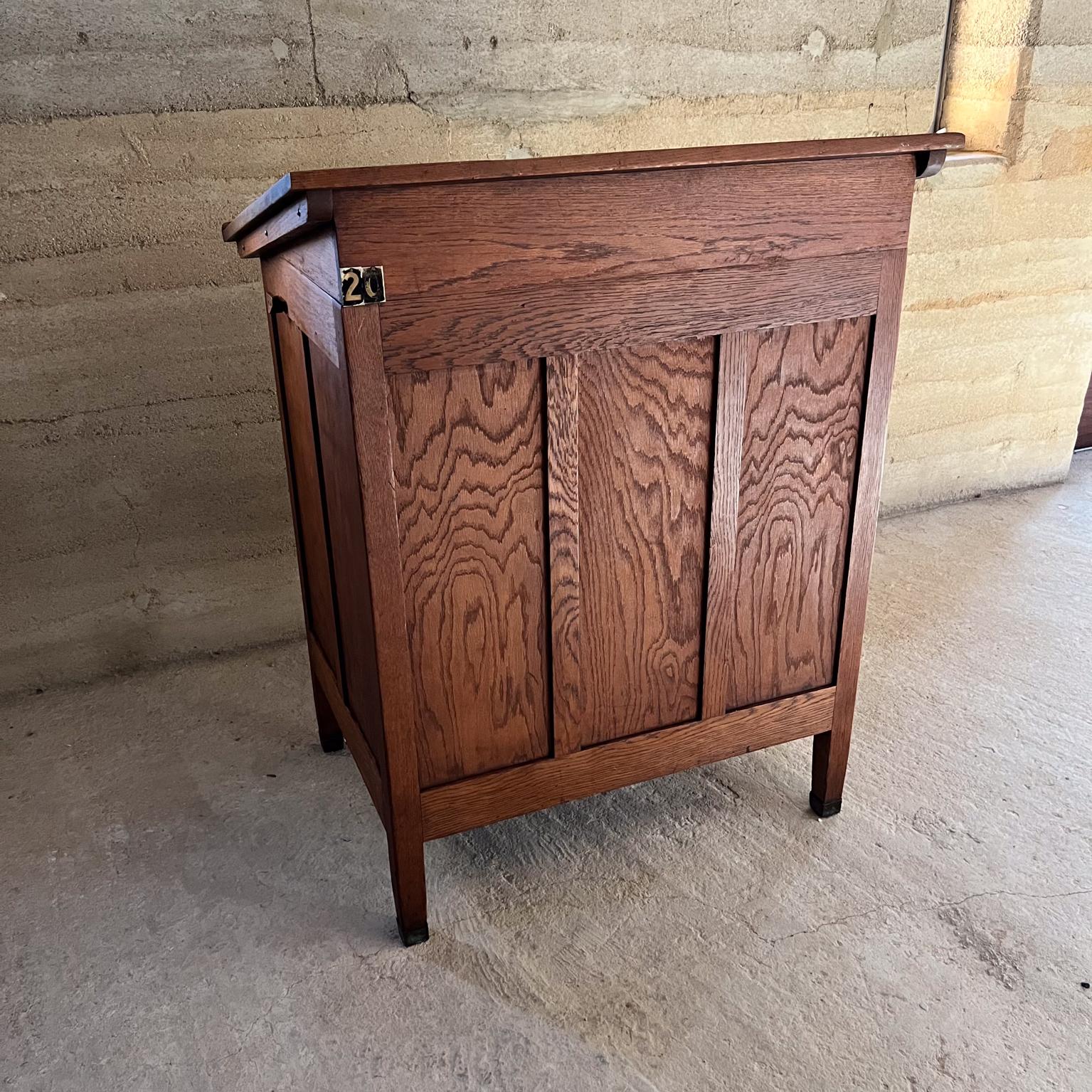 Antique Craftsman Solid Oak Industrial Drafting Table Desk 4
