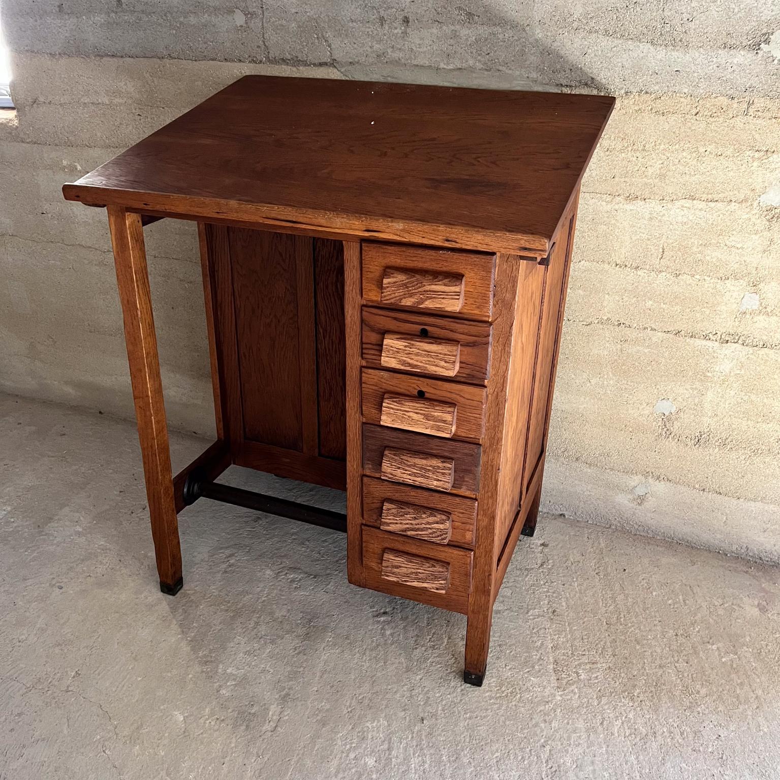 vintage drafting table with drawers
