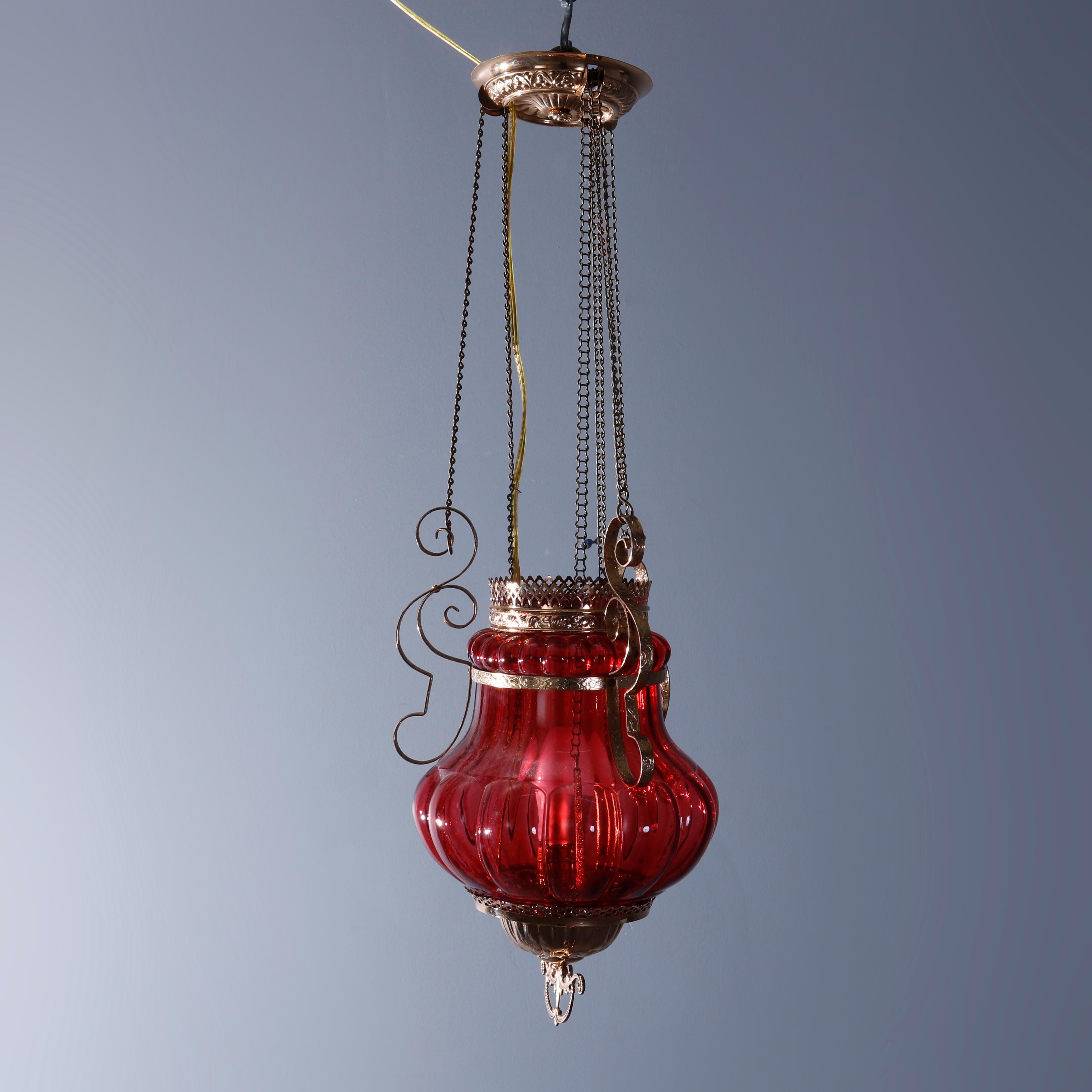 cranberry glass chandelier