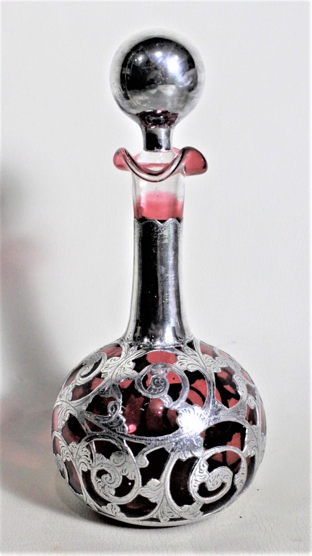 silver overlay perfume bottle