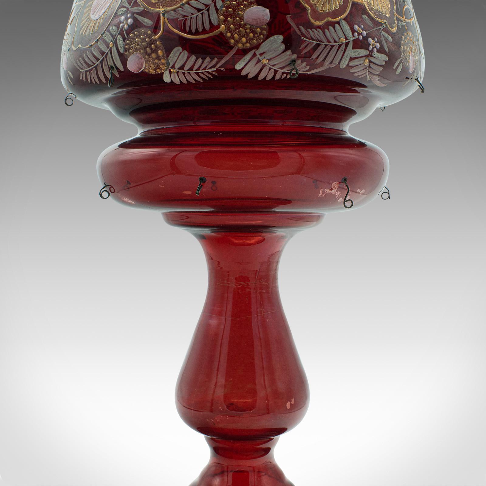 Antiker Preiselbeerlüster, englisch, Kristall, dekorativ, Kerzenlampe, viktorianisch, viktorianisch im Angebot 3