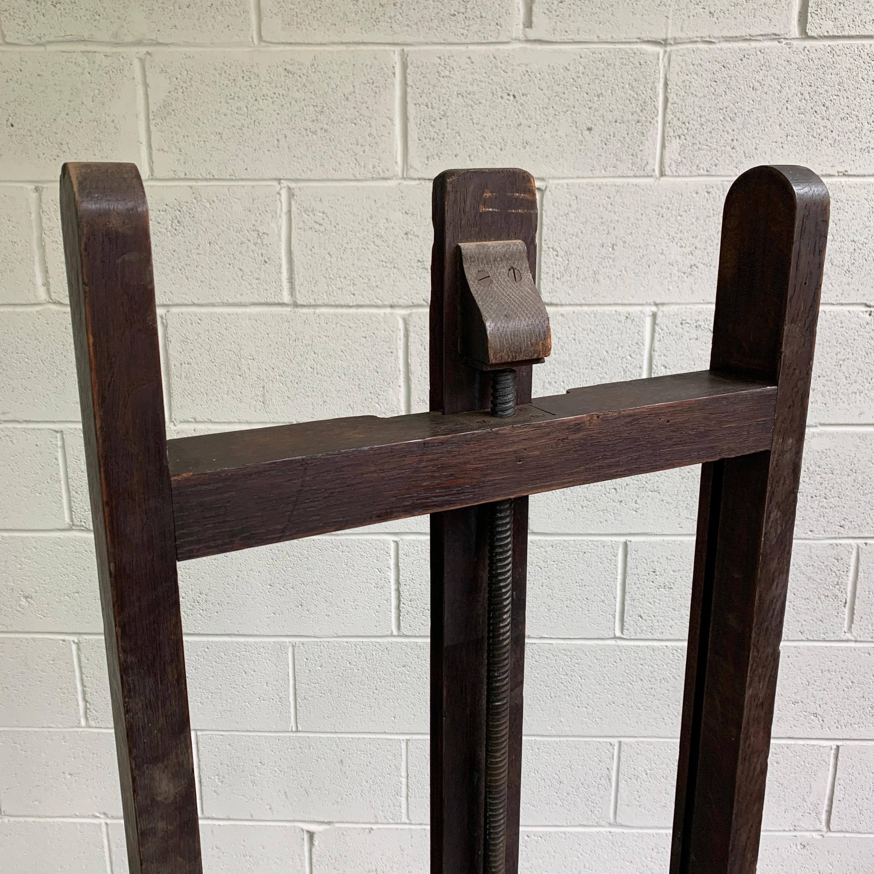 Antique Crank Adjustable Oak Artist Easel 6