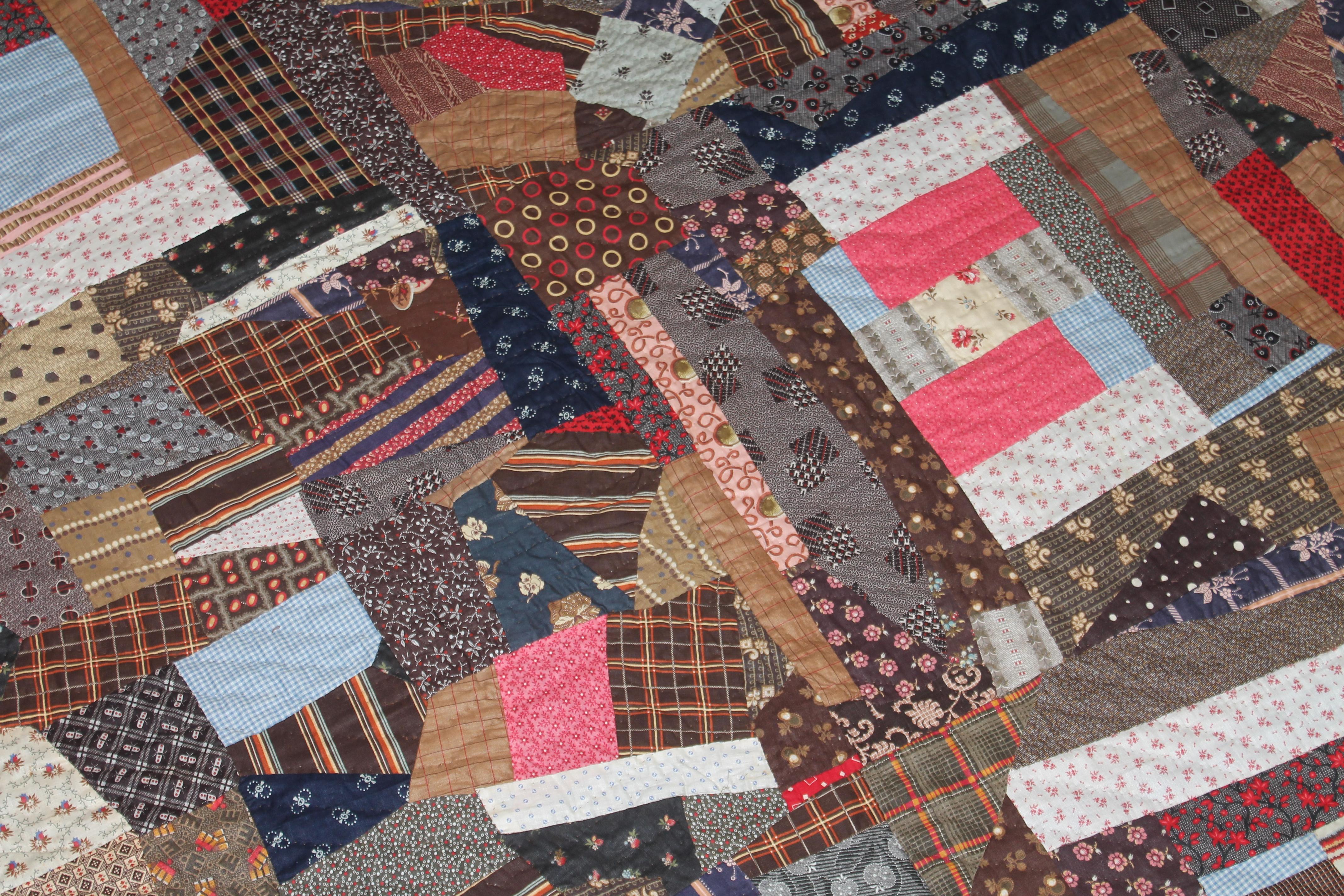Hand-Crafted Antique Crazy Quilt from Pennsylvania