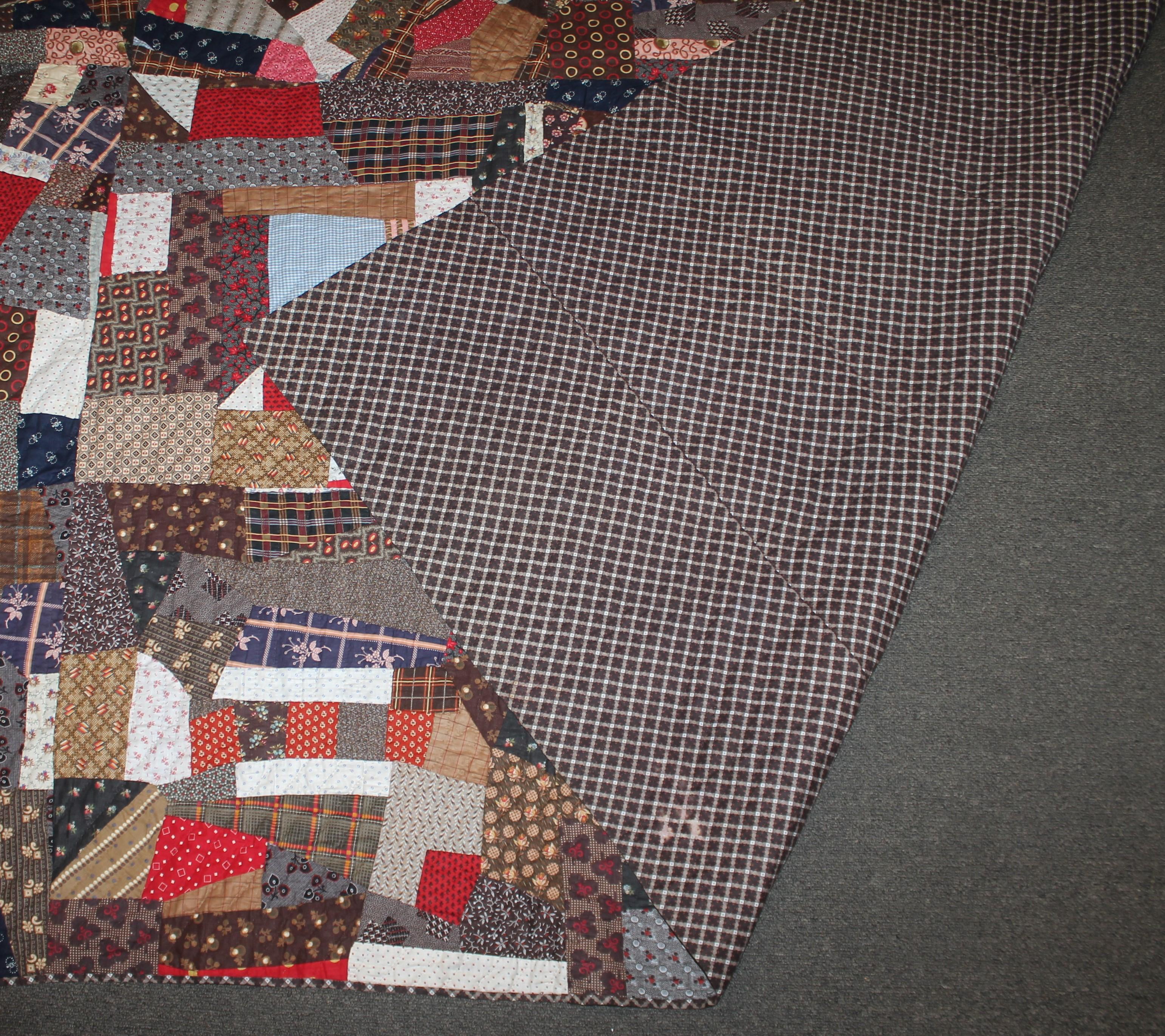 Cotton Antique Crazy Quilt from Pennsylvania