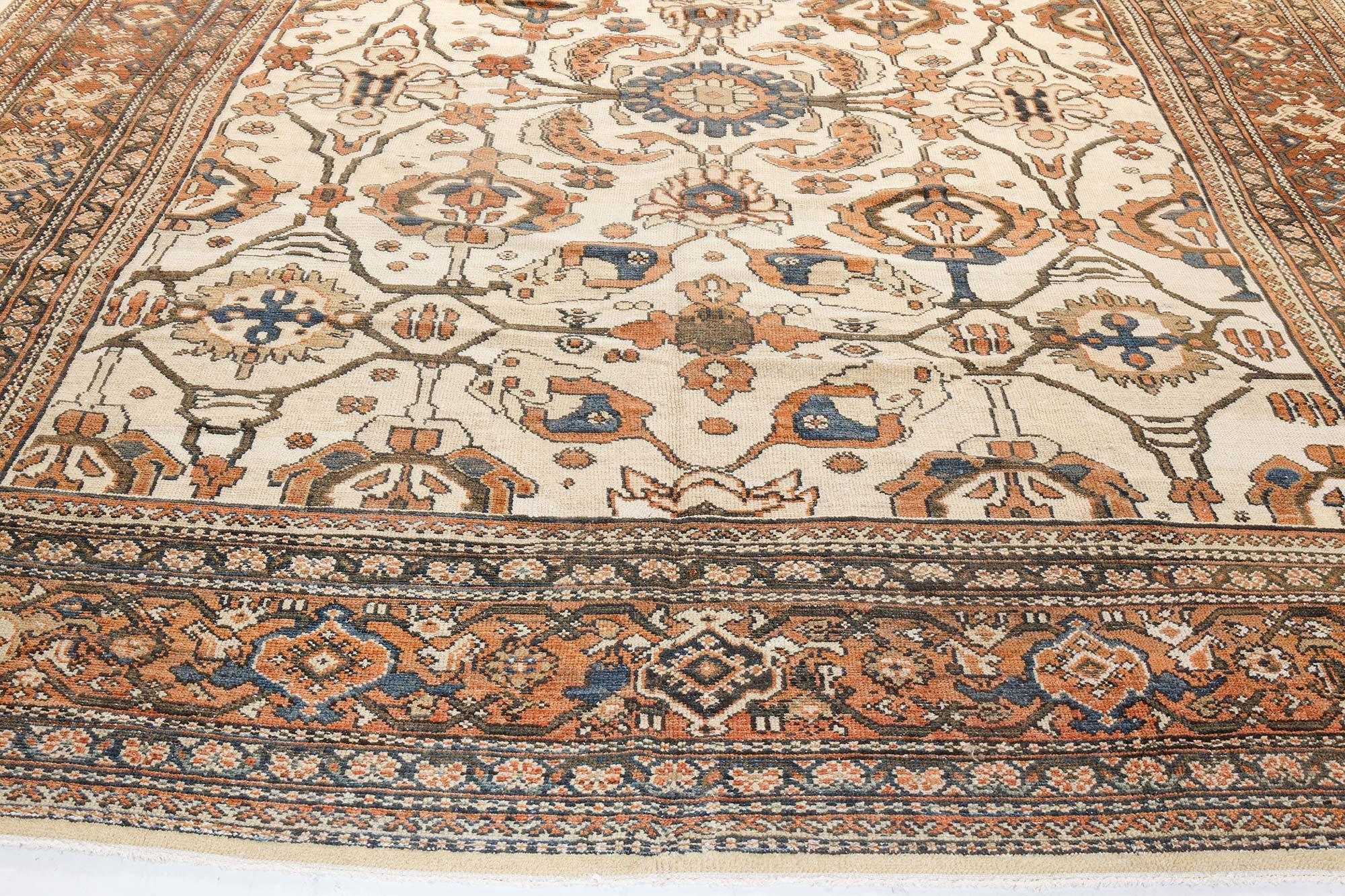 Hand-Knotted Antique Botanic Persian Sultanabad Wool Carpet For Sale