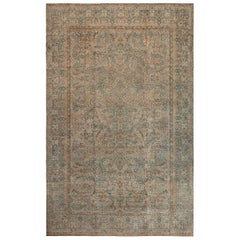 Antique Persian Kirman Floral Design Handmade Wool Carpet by Doris Leslie Blau