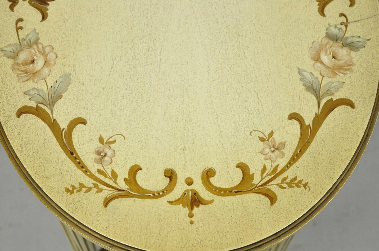 Antique Cream Painted French Nesting Side Table Imperial Grand Rapids, Set of 3 In Good Condition In Philadelphia, PA