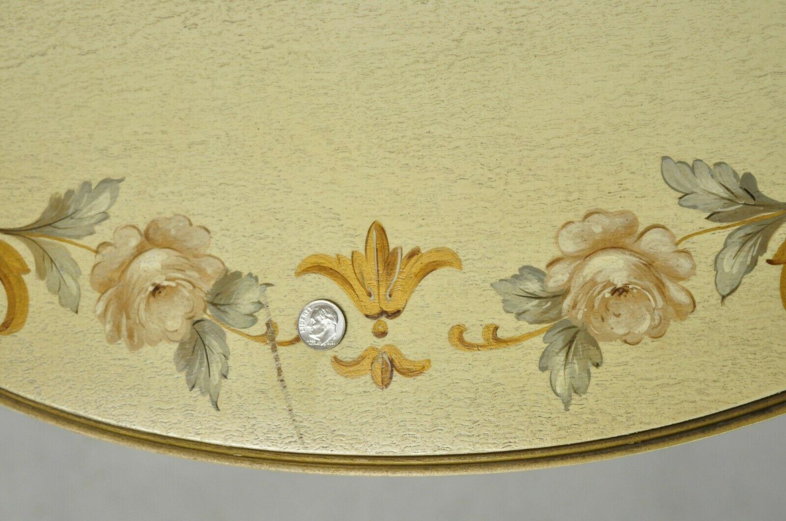 20th Century Antique Cream Painted French Nesting Side Table Imperial Grand Rapids, Set of 3