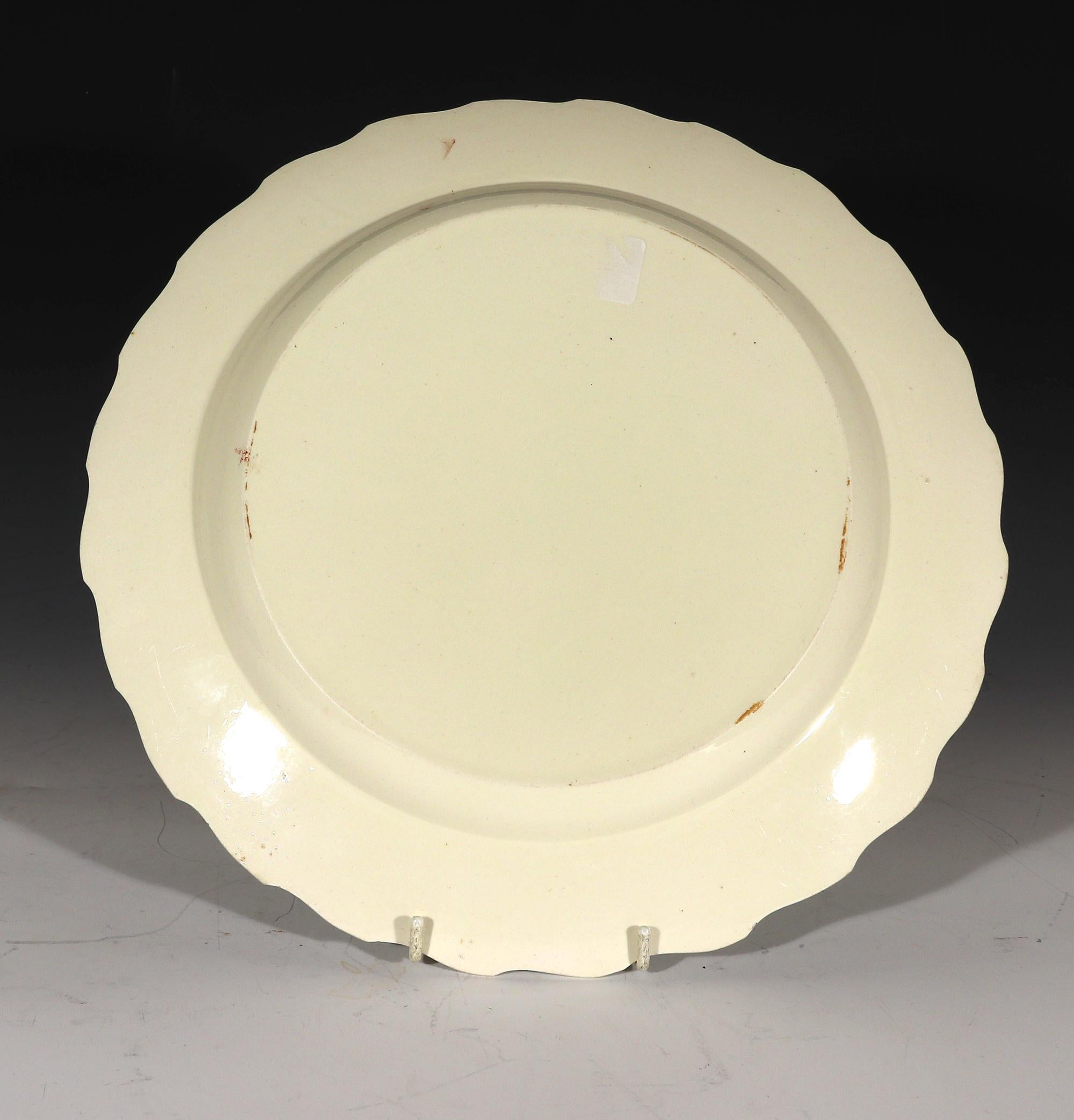 From a collection of creamware-
Antique creamware feather-edged circular dishes,
pair.
1780-1800

The deep plain creamware circular dishes have a moulded feather edge rim.

Dimensions: 11 3/4 inches x 1 1/4 inches high.

In 1765, Wedgewood