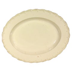Antique Creamware Feather-Edge Large Oval Dish