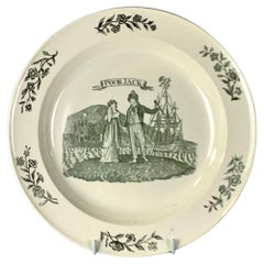 Antiguo Plato de Crema Pobre Lamento de Jack el Marino Fabricado por Herculano C-1820