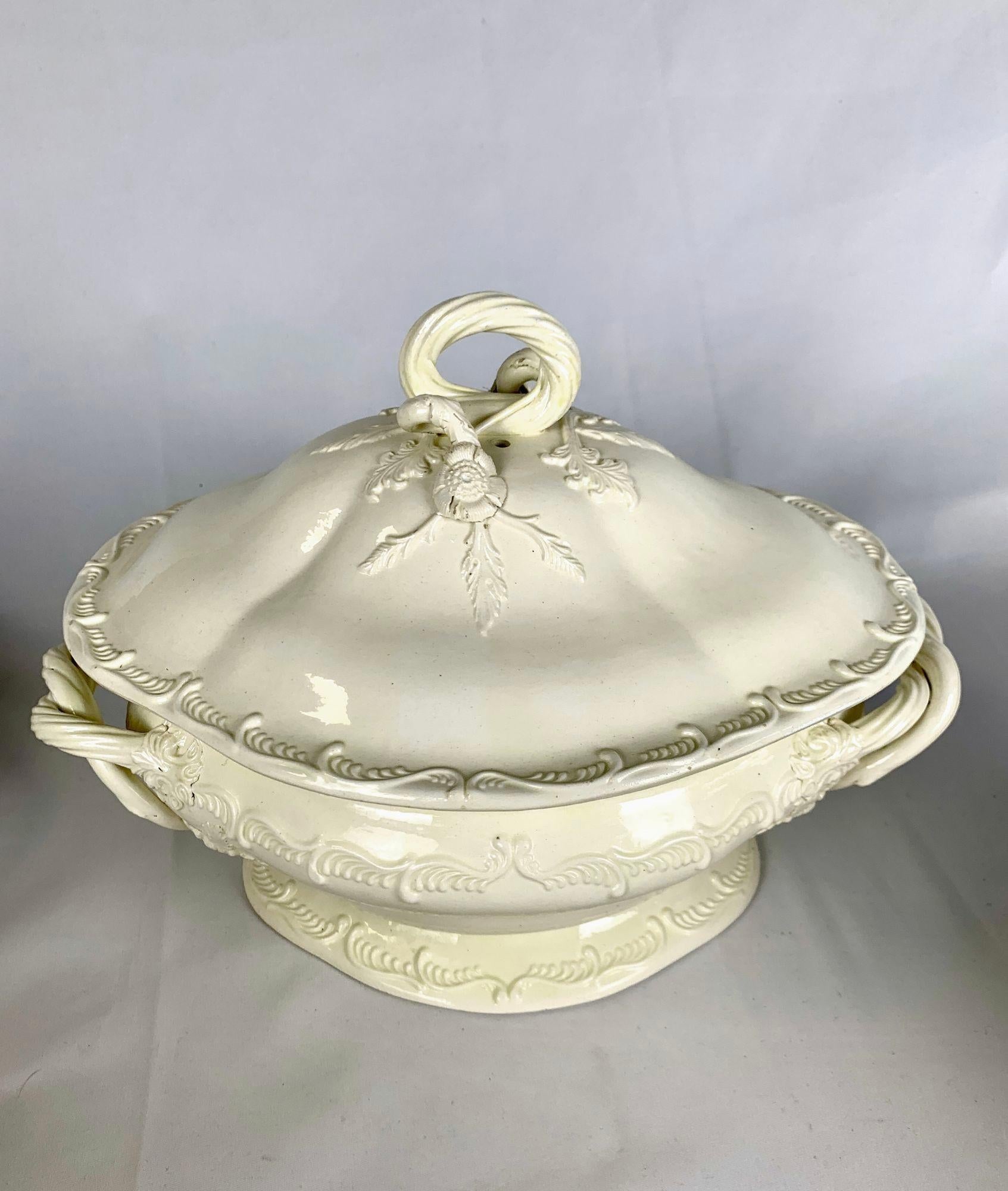 18th Century Antique English Creamware Tureen by Leeds Pottery, Made Circa 1780