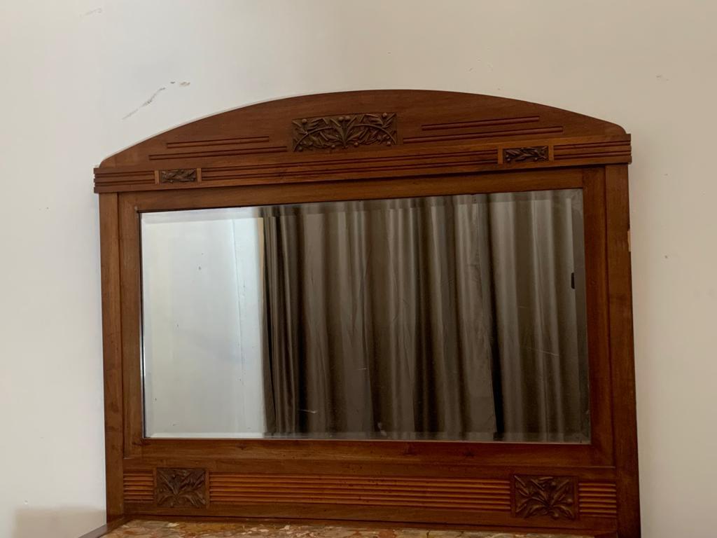 Antique Credenza with Mirror in Cherry, 1890s, Set of 2 For Sale 7