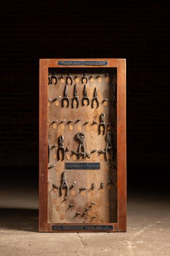 Antique Crescent and Red Devil Tool Display Case