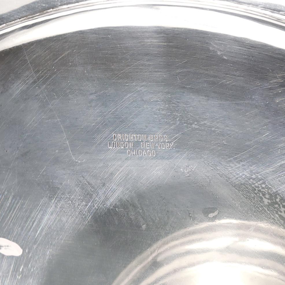 Antique Crested Crichton Bros. Hand Hammered Sterling Silver Tazza or Cake Stand 2