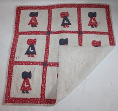 Antique Crib Quilt of Sun Bonnet Sue