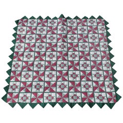 Antique Crib Quilt with Saw Tooth Edge